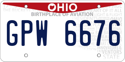 OH license plate GPW6676