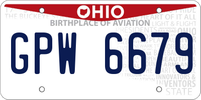OH license plate GPW6679