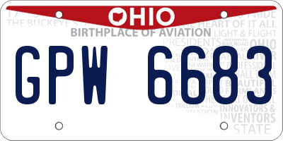 OH license plate GPW6683