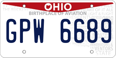 OH license plate GPW6689
