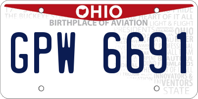 OH license plate GPW6691