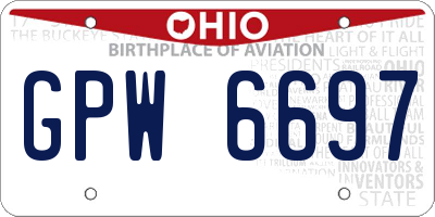 OH license plate GPW6697