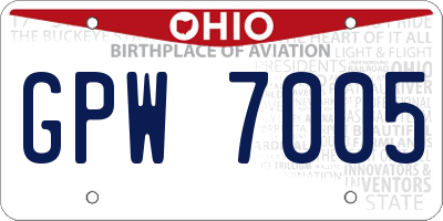 OH license plate GPW7005