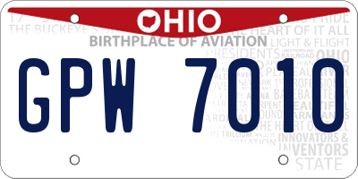 OH license plate GPW7010