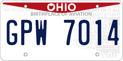 OH license plate GPW7014