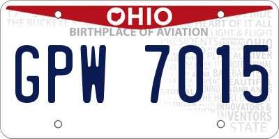 OH license plate GPW7015