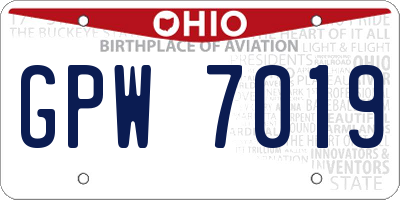 OH license plate GPW7019