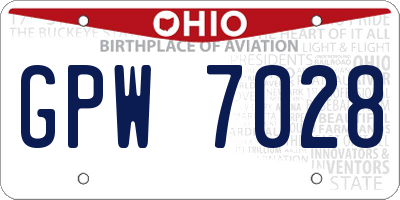 OH license plate GPW7028