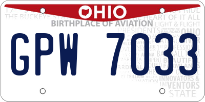 OH license plate GPW7033