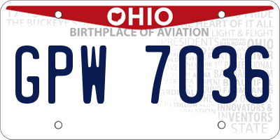 OH license plate GPW7036