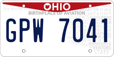 OH license plate GPW7041