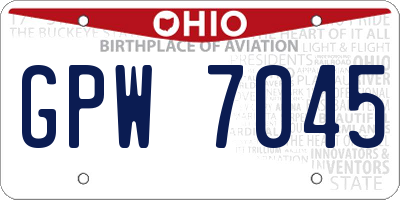 OH license plate GPW7045