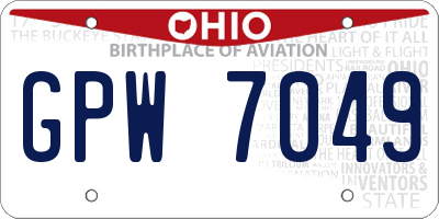 OH license plate GPW7049