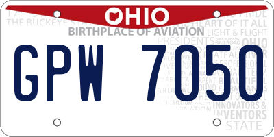 OH license plate GPW7050