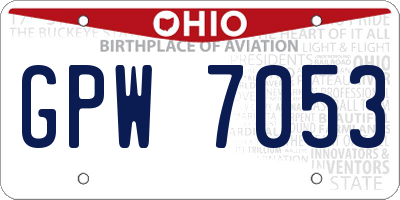 OH license plate GPW7053