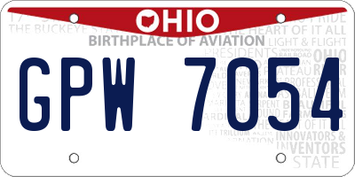 OH license plate GPW7054
