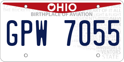 OH license plate GPW7055