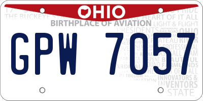 OH license plate GPW7057