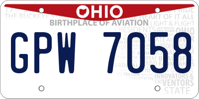 OH license plate GPW7058