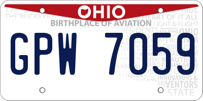 OH license plate GPW7059