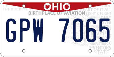OH license plate GPW7065