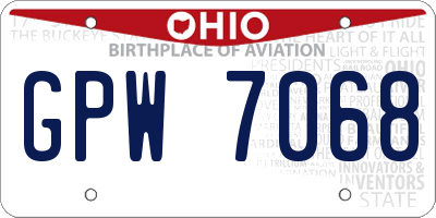 OH license plate GPW7068