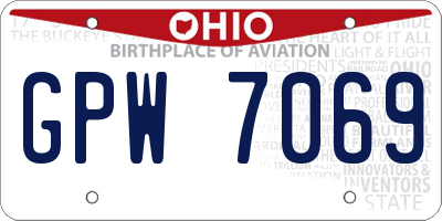 OH license plate GPW7069