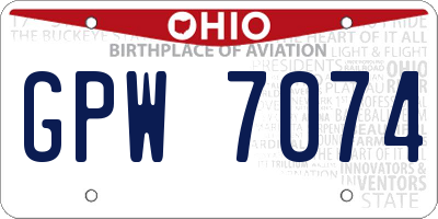 OH license plate GPW7074