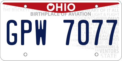 OH license plate GPW7077
