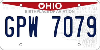 OH license plate GPW7079