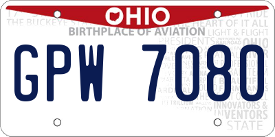 OH license plate GPW7080