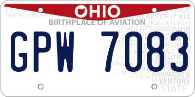OH license plate GPW7083