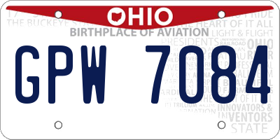 OH license plate GPW7084