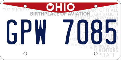 OH license plate GPW7085