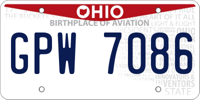 OH license plate GPW7086