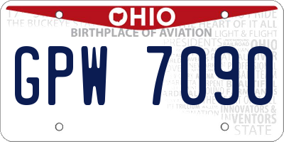 OH license plate GPW7090