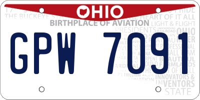 OH license plate GPW7091