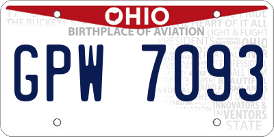 OH license plate GPW7093