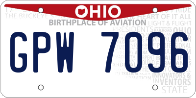 OH license plate GPW7096