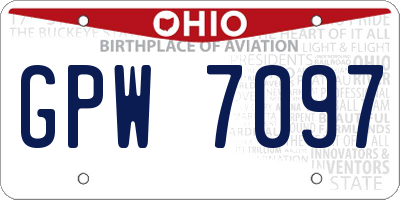 OH license plate GPW7097