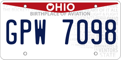 OH license plate GPW7098