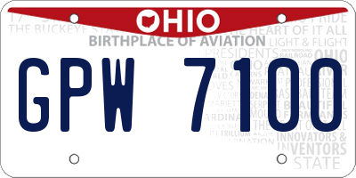 OH license plate GPW7100