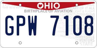 OH license plate GPW7108