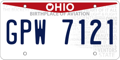 OH license plate GPW7121
