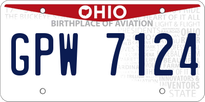 OH license plate GPW7124