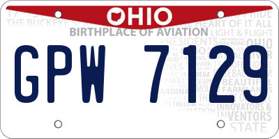 OH license plate GPW7129