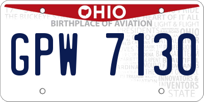 OH license plate GPW7130