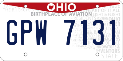OH license plate GPW7131