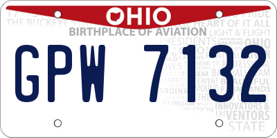 OH license plate GPW7132