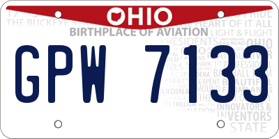 OH license plate GPW7133